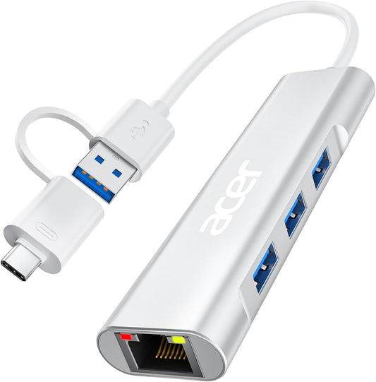 HUB Acer ODK3B0  4-in-1 USB-A/C Hub with 3 USB-A 3.1 & 1Gbps RJ45