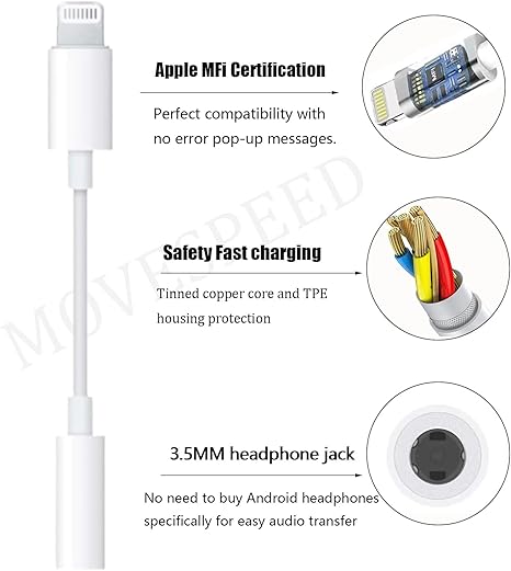 Adaptador Movespeed  Lightning a Jack 3.5mm para iPhone