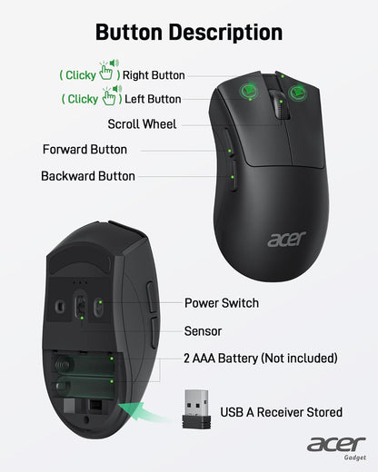 Mouse Acer OMR243 Wireless with 2.4GHz USB A