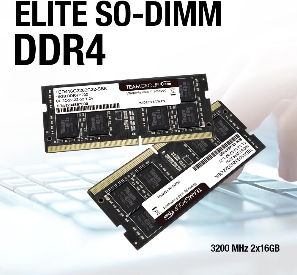 RAM Laptop Team Group  Elite DDR4 32GB Kit (2 x 16GB) 3200MHz