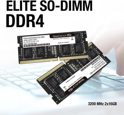 RAM Laptop Team Group  Elite DDR4 32GB Kit (2 x 16GB) 3200MHz