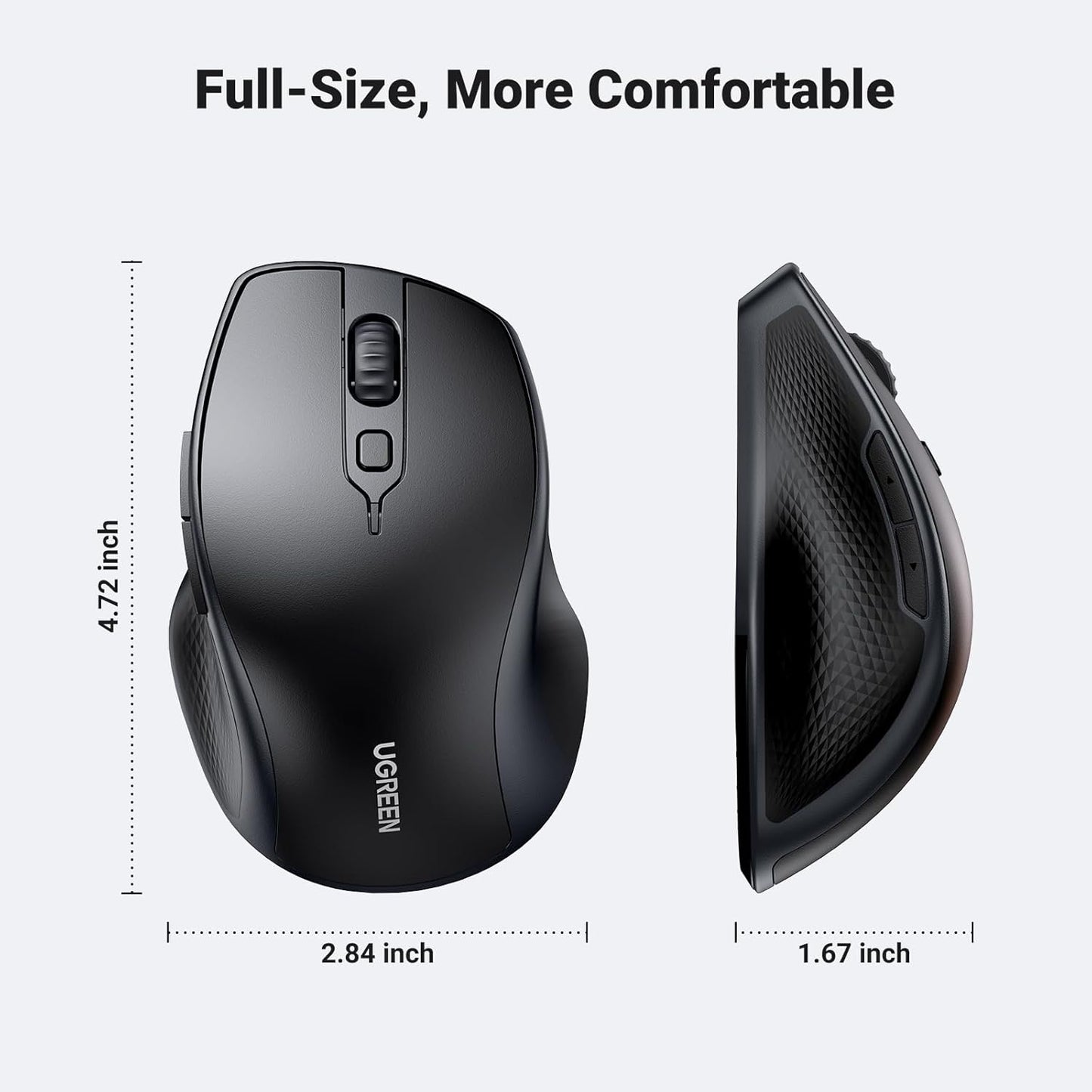 Mouse Ugreen MU101 Bluetooth 5.0 y 2.4G con receptor USB