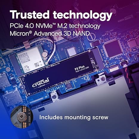 SSD NVME Crucial 2TB P3 Plus 2TB PCIe Gen4