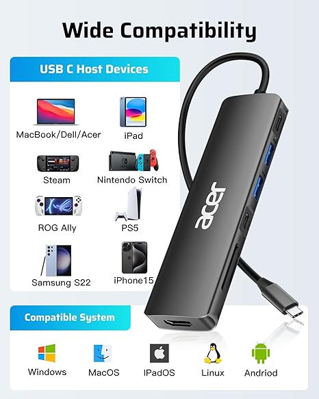 HUB Acer USB C 7 in1 0DK360