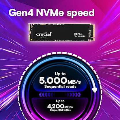 SSD NVME Crucial 2TB P3 Plus 2TB PCIe Gen4