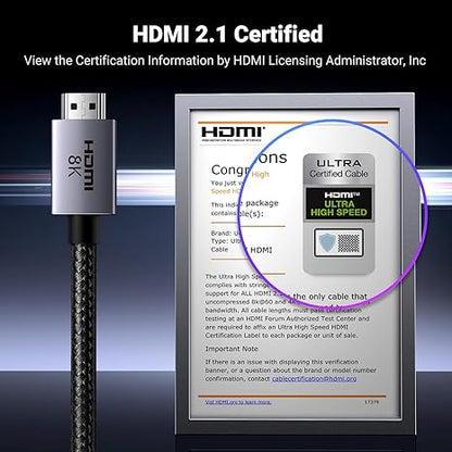 Cable Ugreen HDMI 2.1 de 8K 48Gbps 6.6 pies