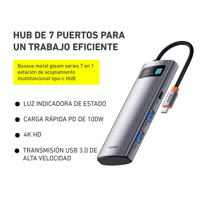 HUB Baseus 7 en 1 usb C