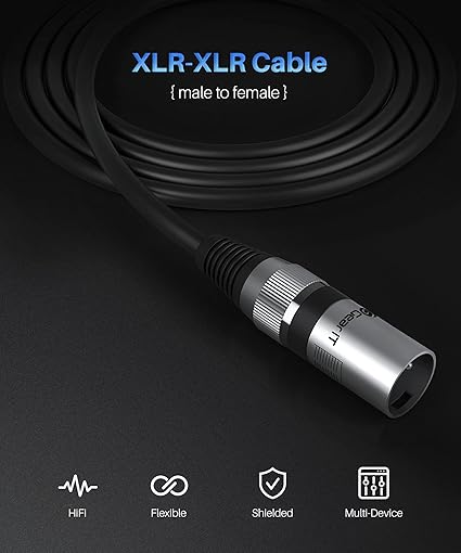 Cable de micrófono GearIT XLR a XLR 20 pies