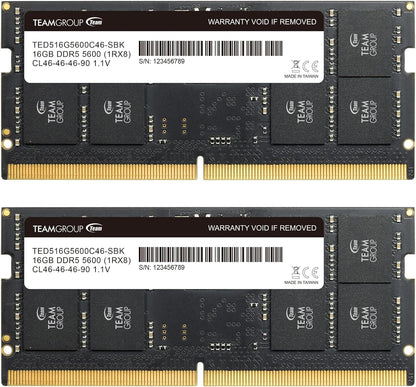 RAM Laptop TEAMGROUP Elite SODIMM DDR5 32GB (16x2GB) 5600Mhz