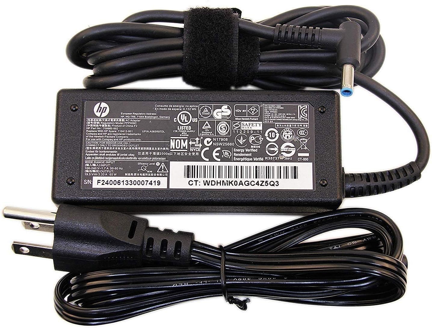 Cargador HP 65W Punta azul