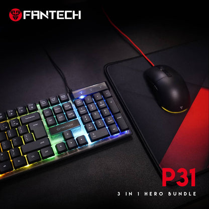 Combo Gaming Fantech (P31) Teclado + Mouse + Mouse Pad