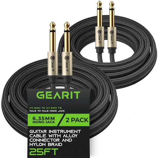 Cable GearIT 1/4 Inch to 1/4 inch TS Straight Male to Male