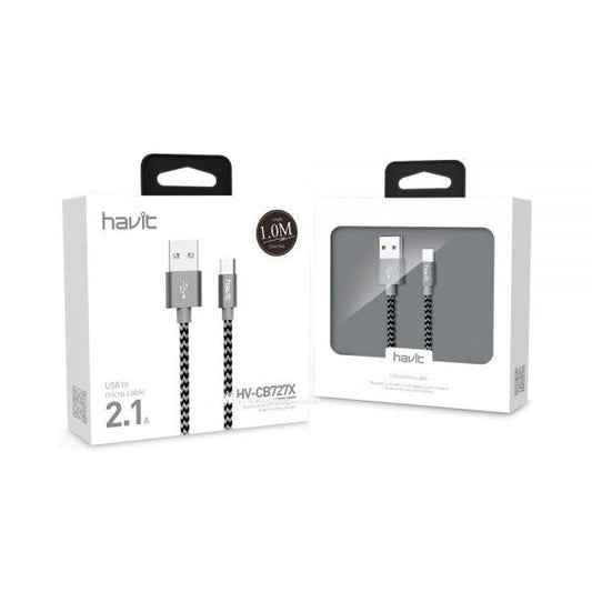 Cable Havit HV-CB727X Micro-USB 2.1 A Gris