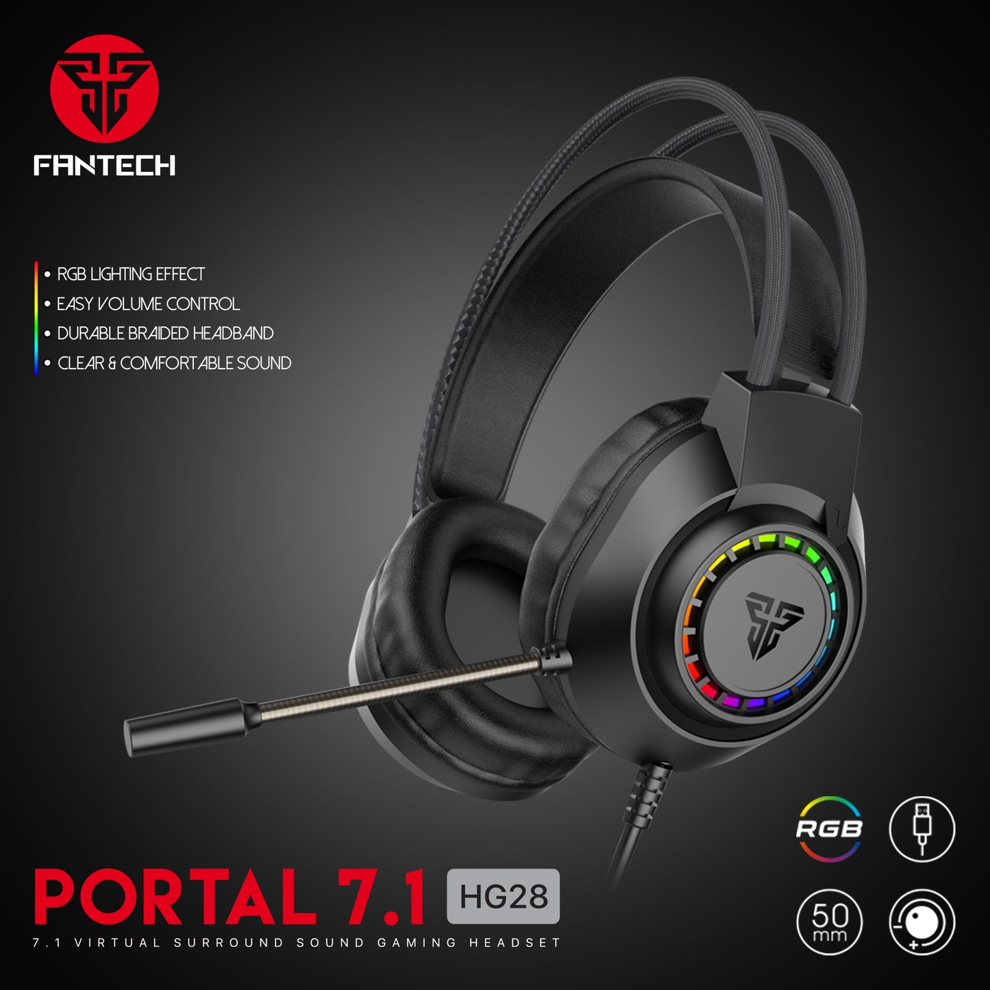 Headset Fantech HG28 PORTAL 7.1